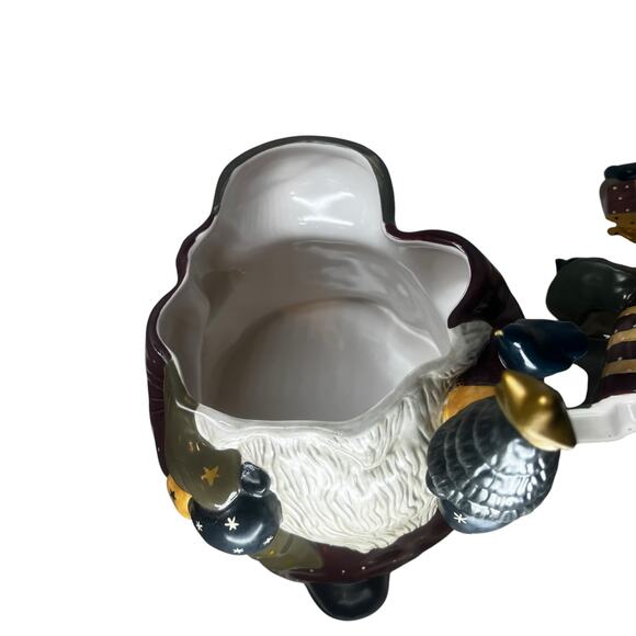 Santa Cookie Jar 2001 Williraye Studio WW2624 Ceramic Birds Christmas Tree - Picture 6 of 9